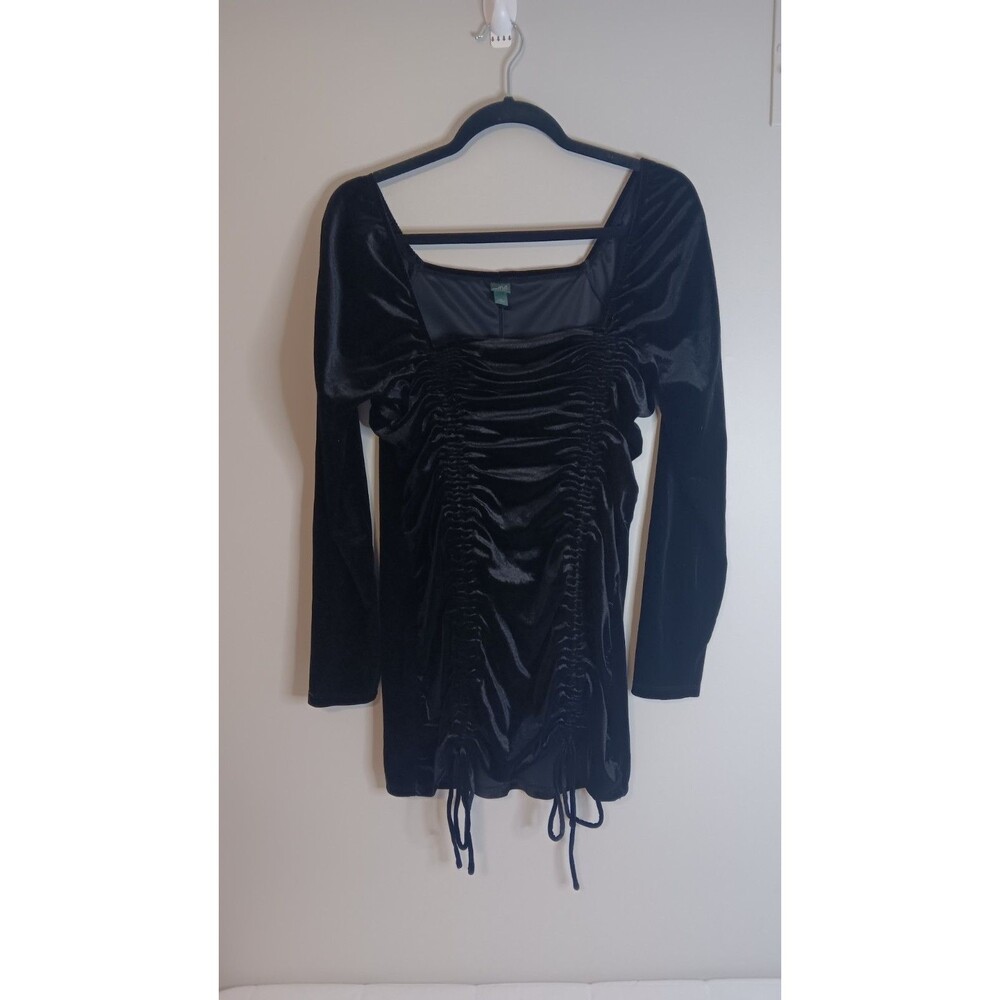 Wild Fable Velour Mini Bodycon Dress Black Sz XL Whimsigoth
